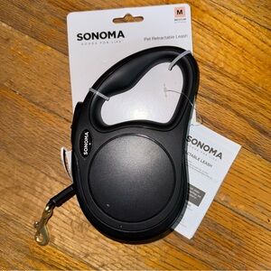 Sonoma Black Retractable Dog / Pet Leash NWT